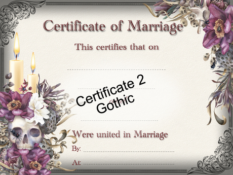 Second Life Marketplace - Wedding Certificate Purchase - 2 Gothic